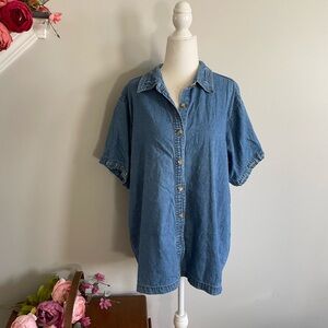 Blue Denim Button-Up Shirt
